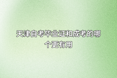 天津自考毕业证和成考的哪个更有用