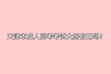  天津市成人高考考试大纲有用吗？